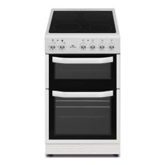 New World NWMID53CW 50Cm Twin Cavity Ceramic Electric Cooker White