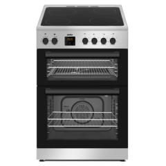 SIM63DCB - 60cm Double Oven Electric Cooker, BLACK