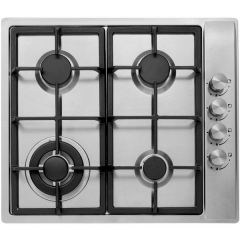 UNBRANDED UBGHDFFJ60.1 60cm 4 Burner Inc Wok Gas Hob • Automatic Ignition • Cast Iron Pan Stands • F