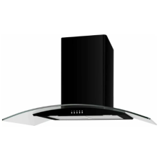 UNBRANDED UBSCG90BK 90cm Black Curved Glass Hood